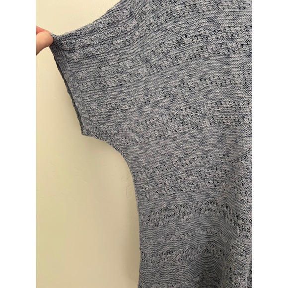 J Jill Womens Gray Knit Sweater Top Short Sleeve V Neck Petite Large - Picture 4 of 6